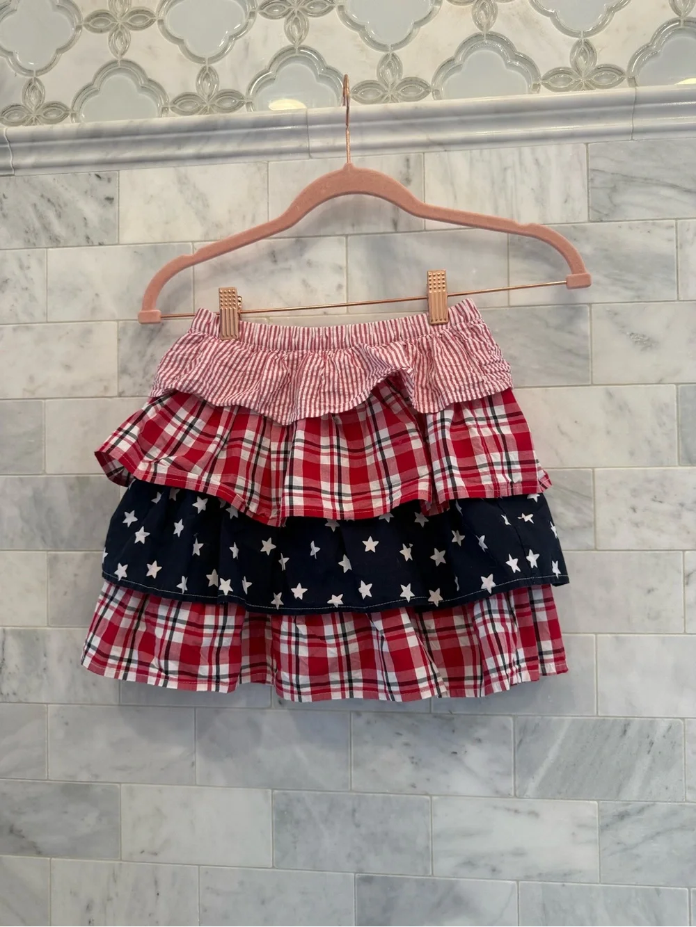 NWOT Gymboree ruffle patriotic skirt (built-in under shorts) Fourth of July